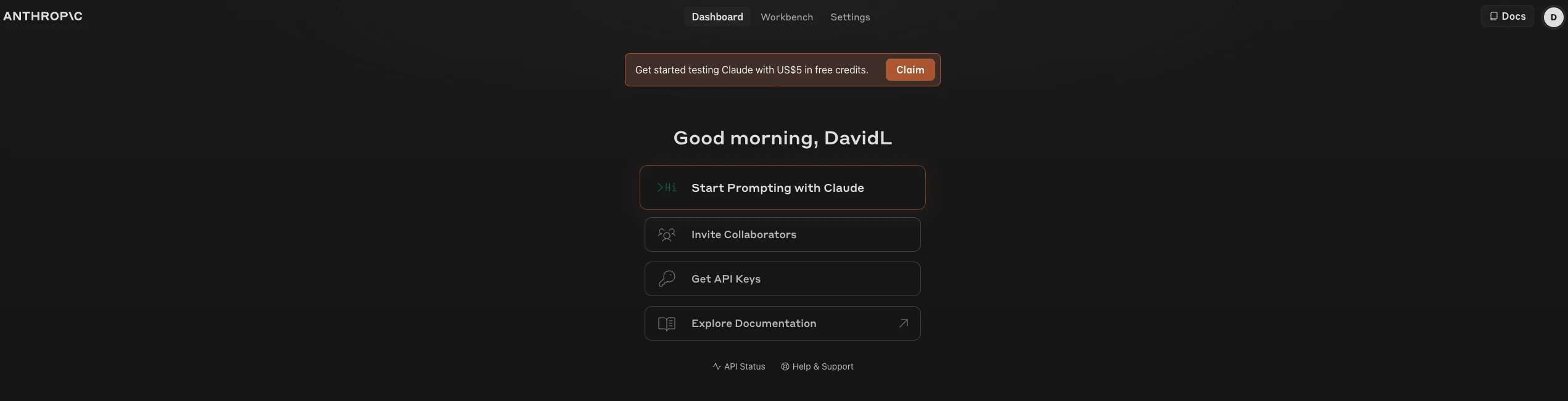 Anthropic dashboard