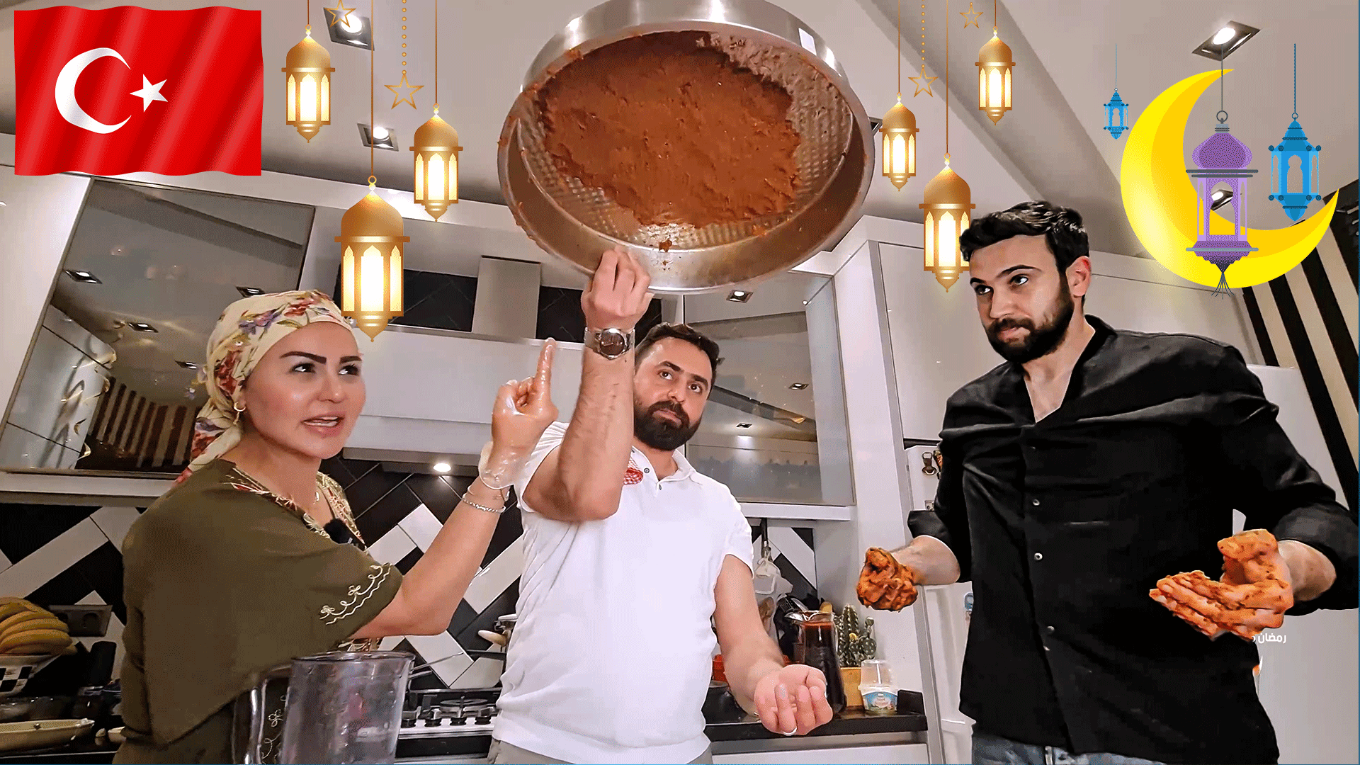 Breakfast of a Turkish family in Ramadan