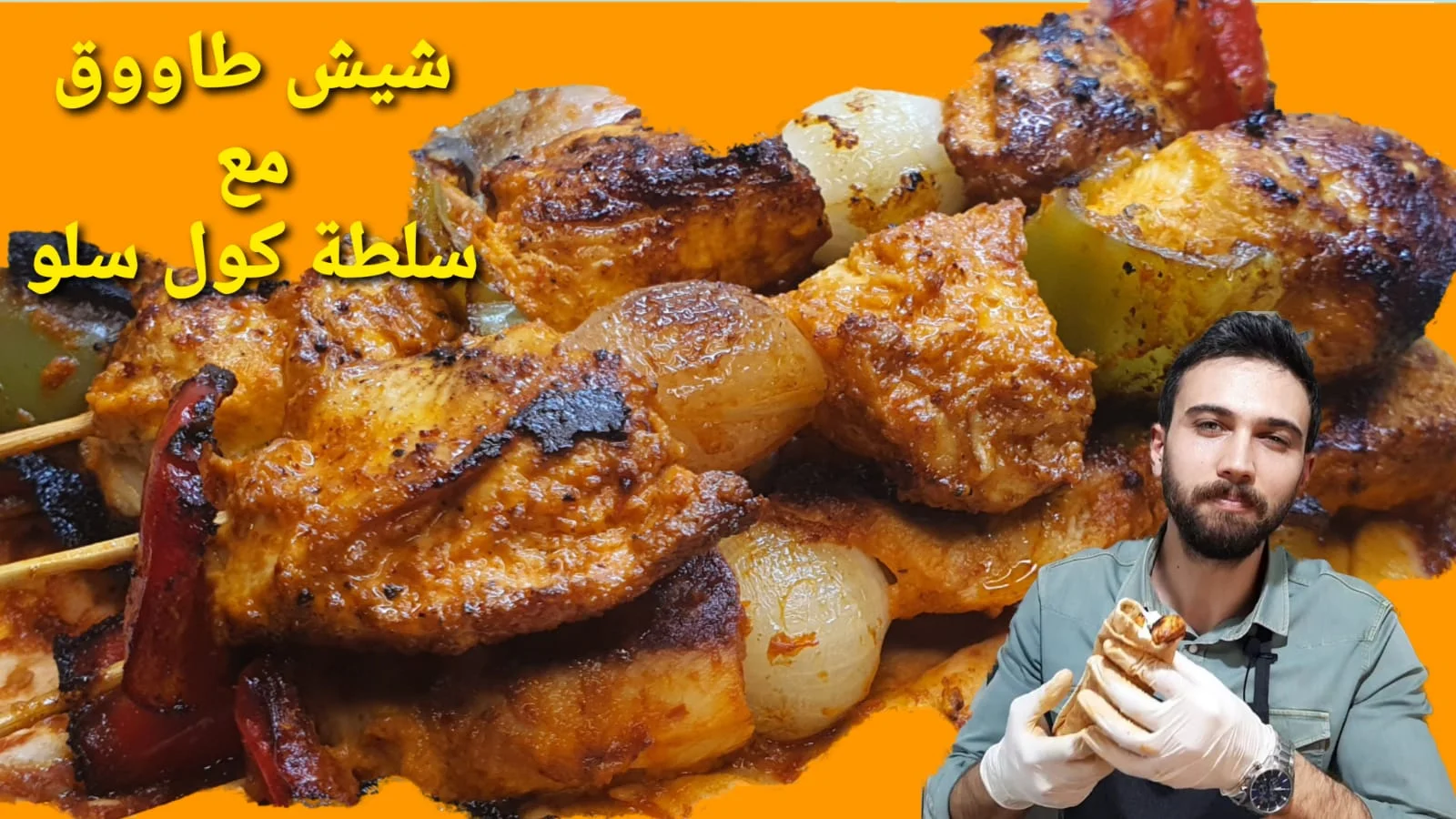 Shish Tawook with ColeSlaw Salad