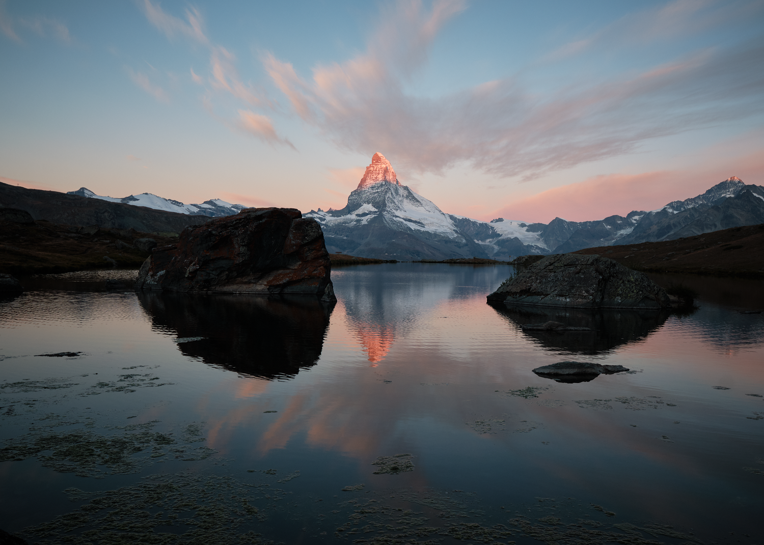 Stellisee Sonnenaufgang Matterhorn