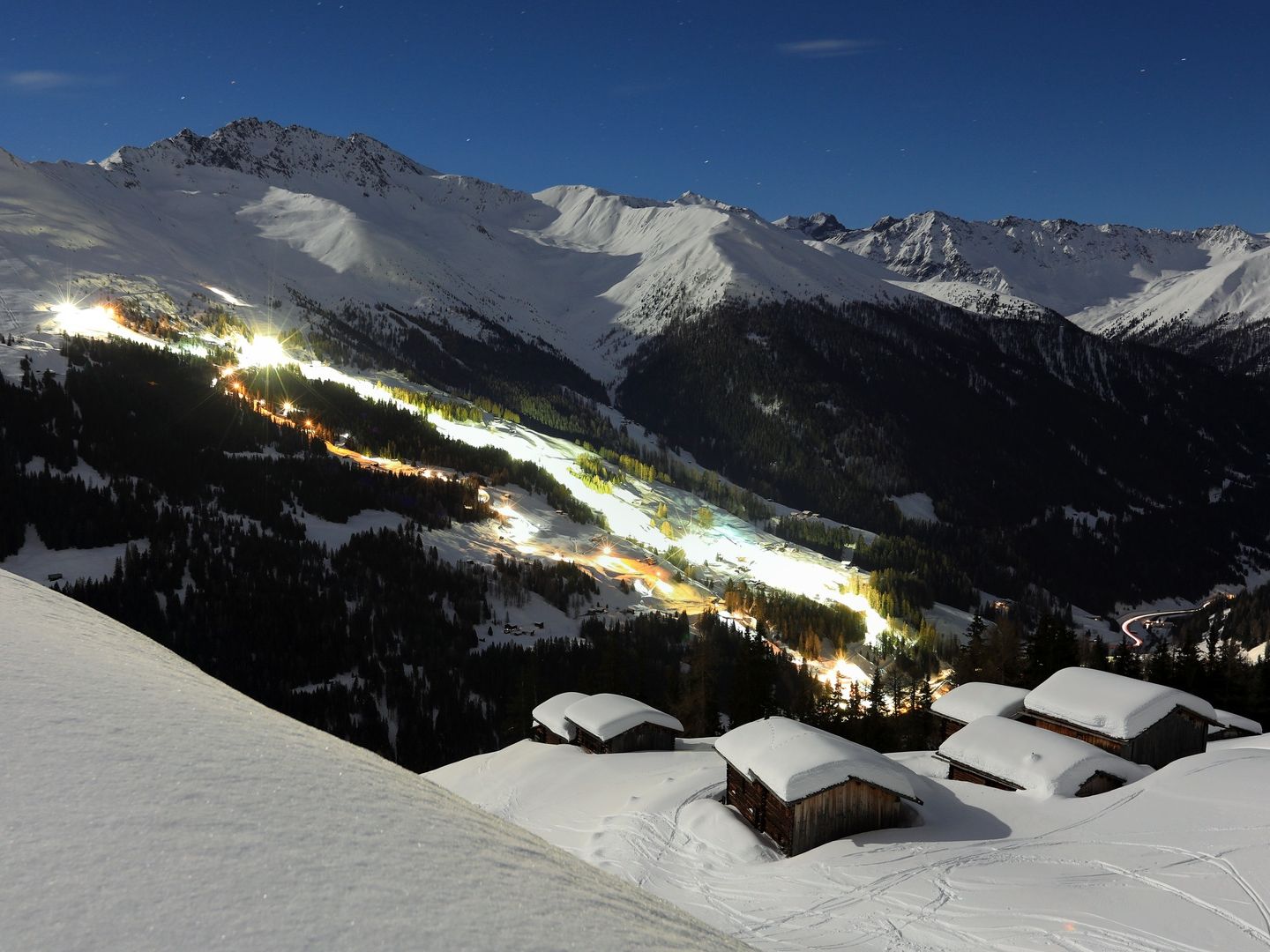 Nachtskifahren Davos Klosters
