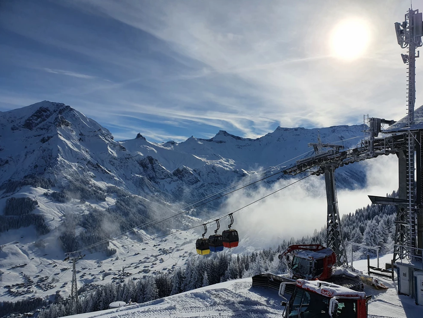 Tschentenalp Umlaufbahn Winter