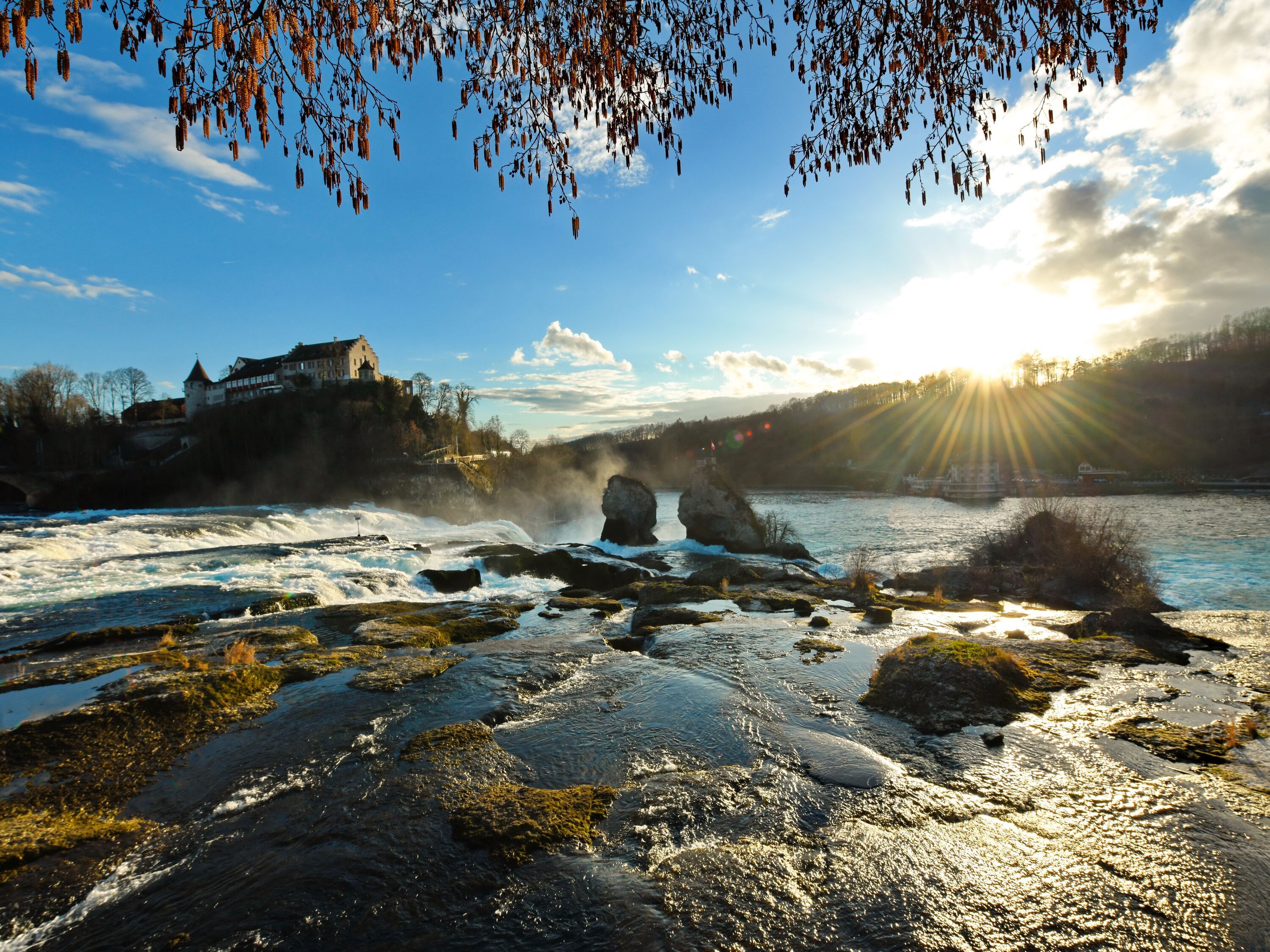 Rheinfall Sonne Winter