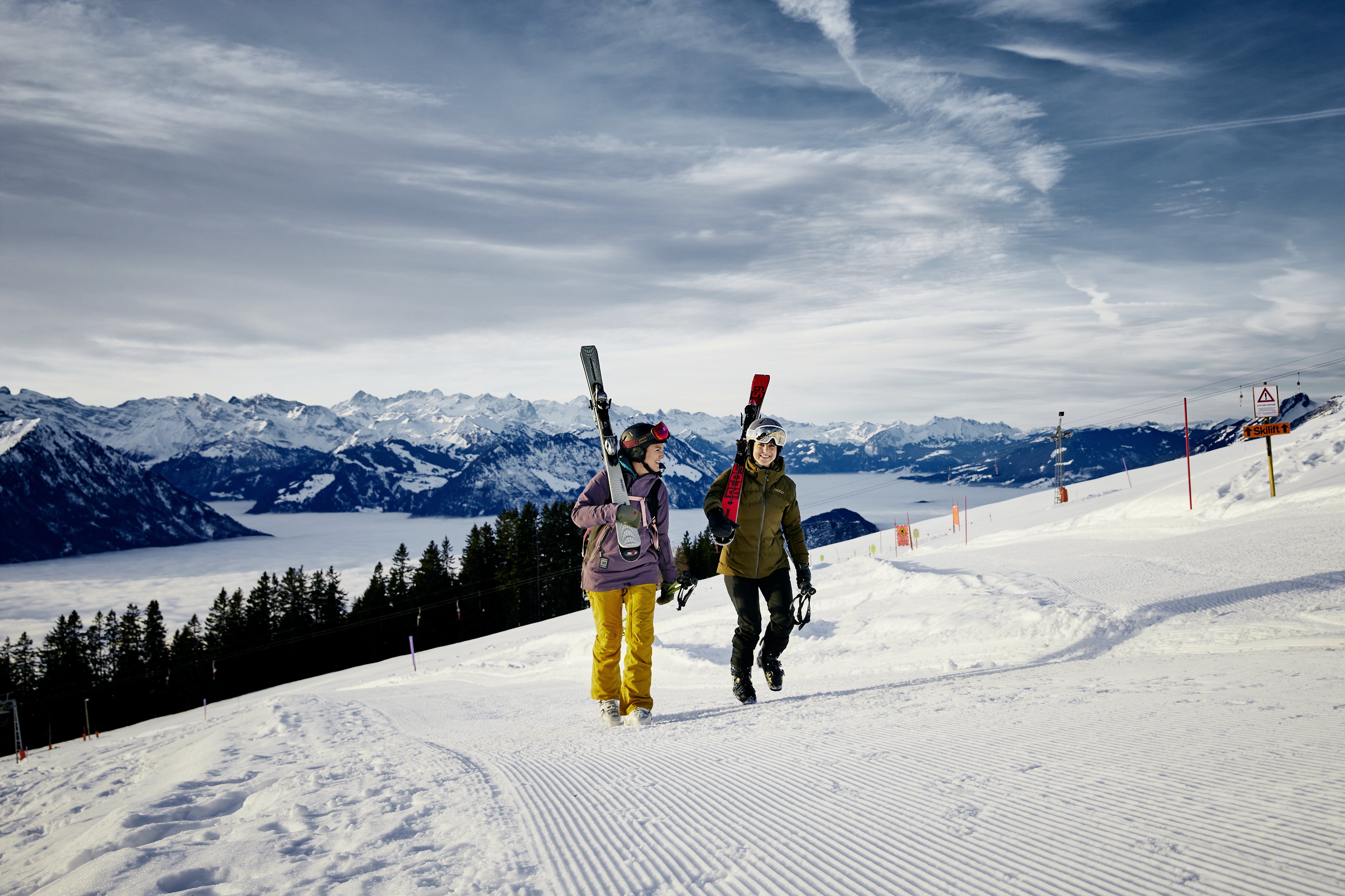 Rigi Kaltbad Skifahrer