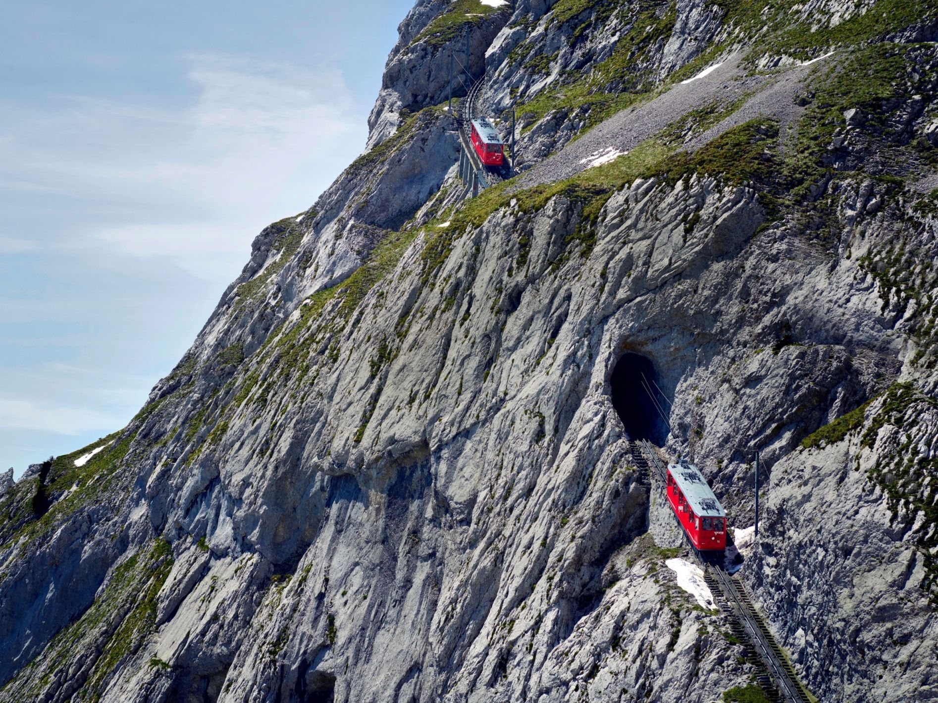 Pilatus Zahnradbahn an Eselwand
