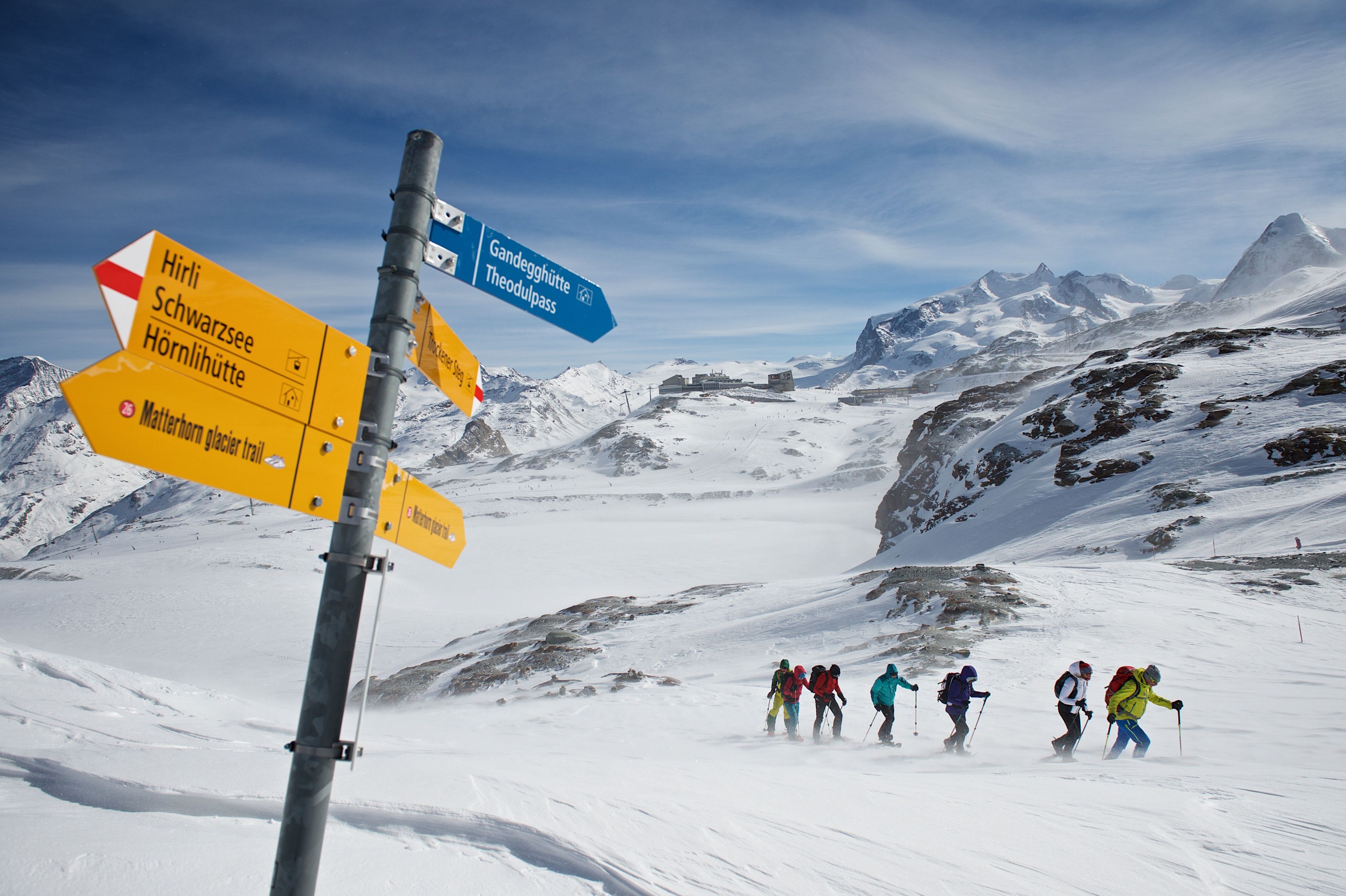 Matterhorn Glacier Paradise - Schneeschuhwandern Trockener Steg nach Schwarzsee  