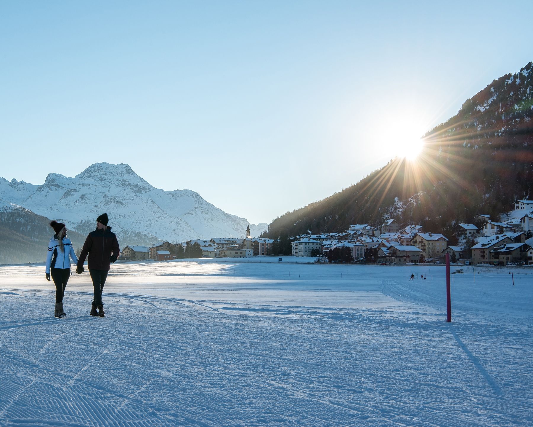 St. Moritz Maloja Seenweg Winterwandern