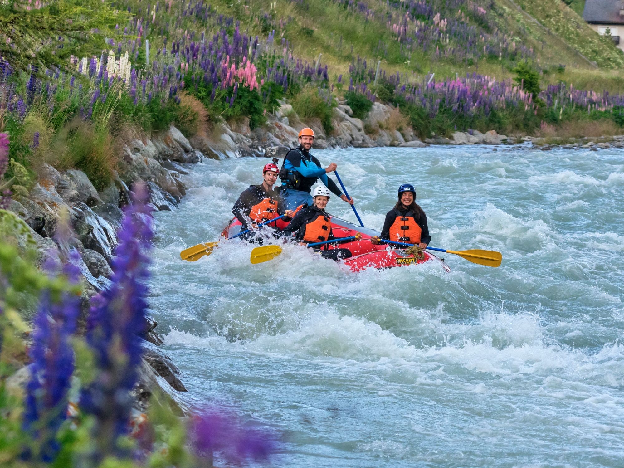 Familie Ausflug Schweiz Familien Rafting Engadin
