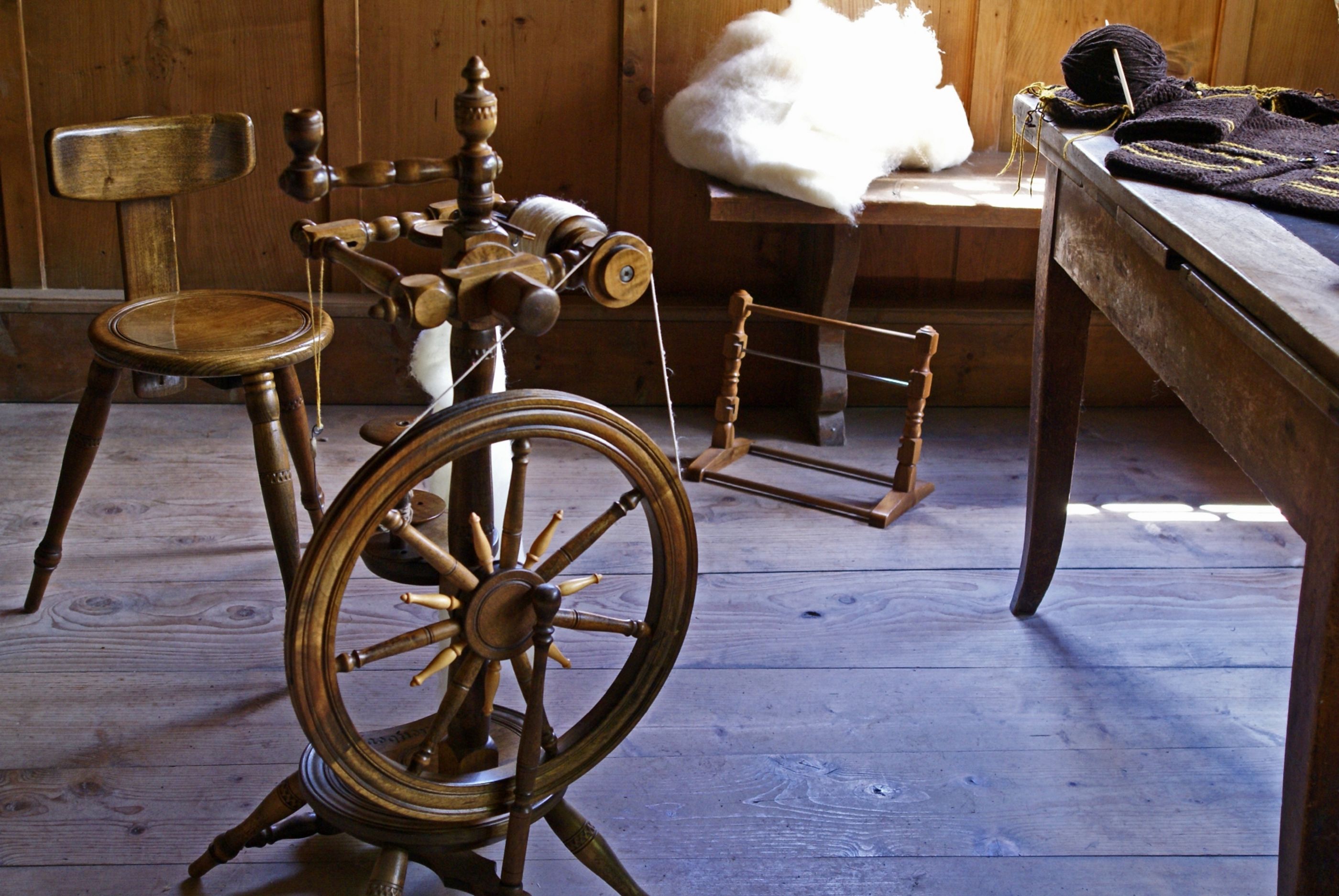 Ballenberg Handwerk Wolle Spinnen