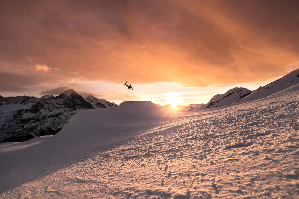 Grindelwald First Snowpark Abendrot