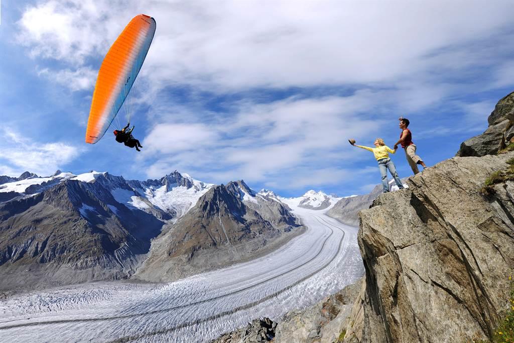 Aletsch Arena Gletscher Tandemflug