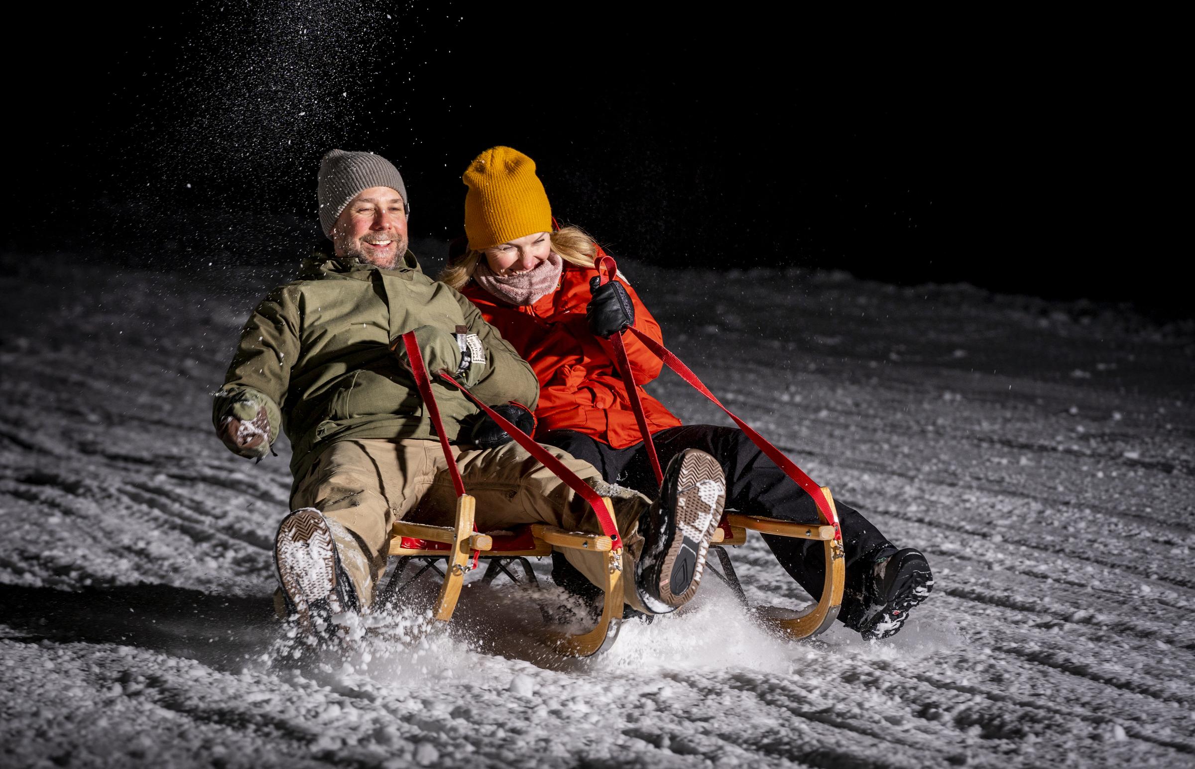 Nachtschlitteln in Flims Laax
