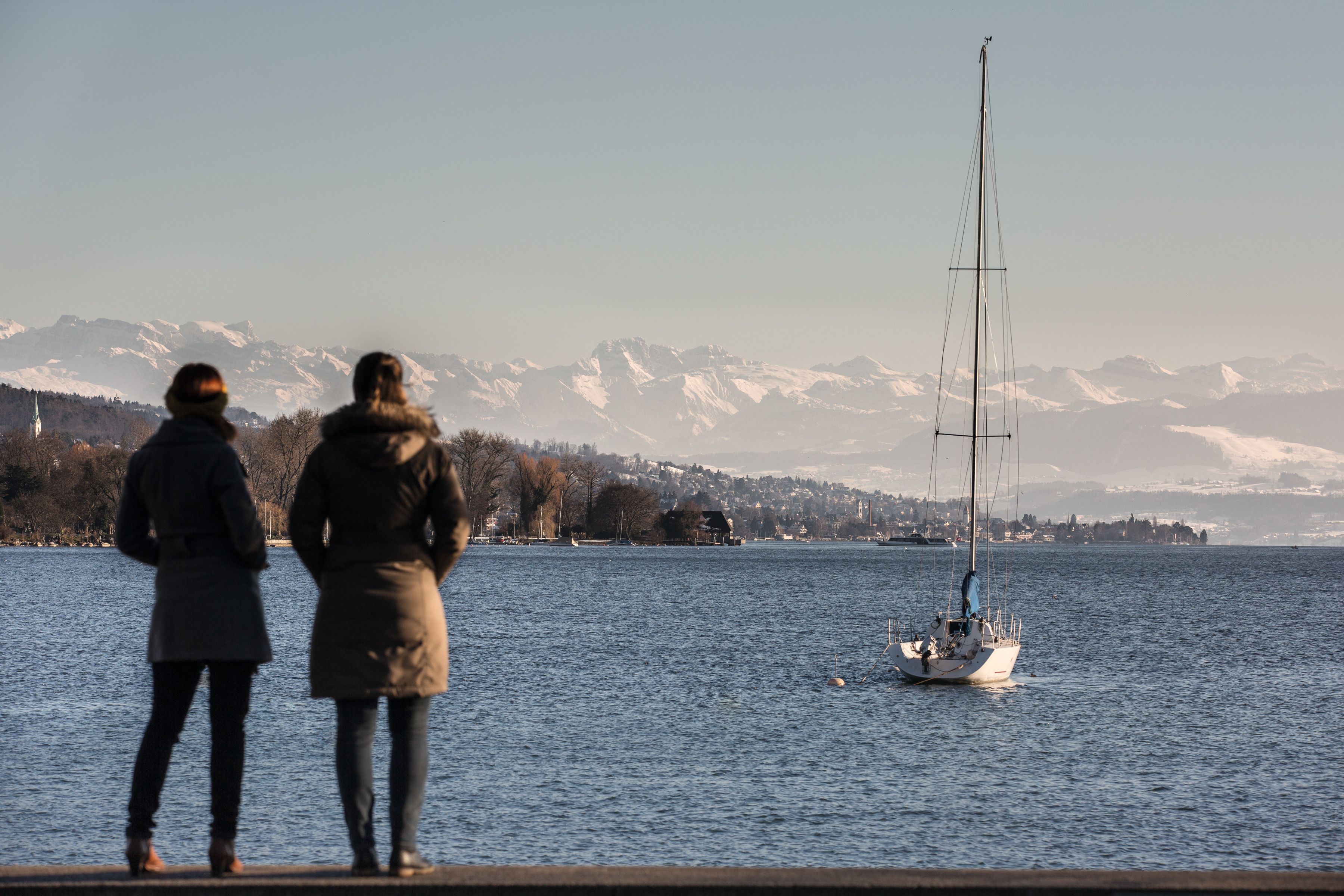 Zürichsee Ufer Menschen