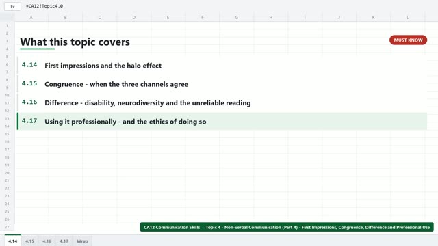 A frame from the Non-verbal Communication - First Impressions, Congruence, Difference and Professional Use video lesson