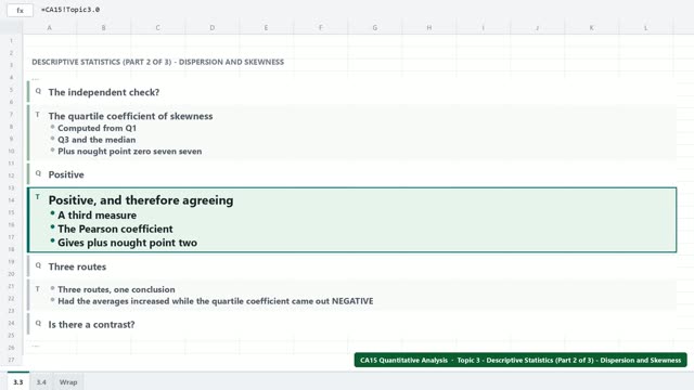 A frame from the Descriptive Statistics - Dispersion and Skewness video lesson