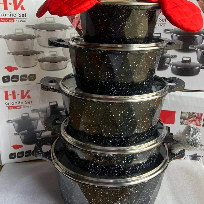 H.K. Granite Cookware Set