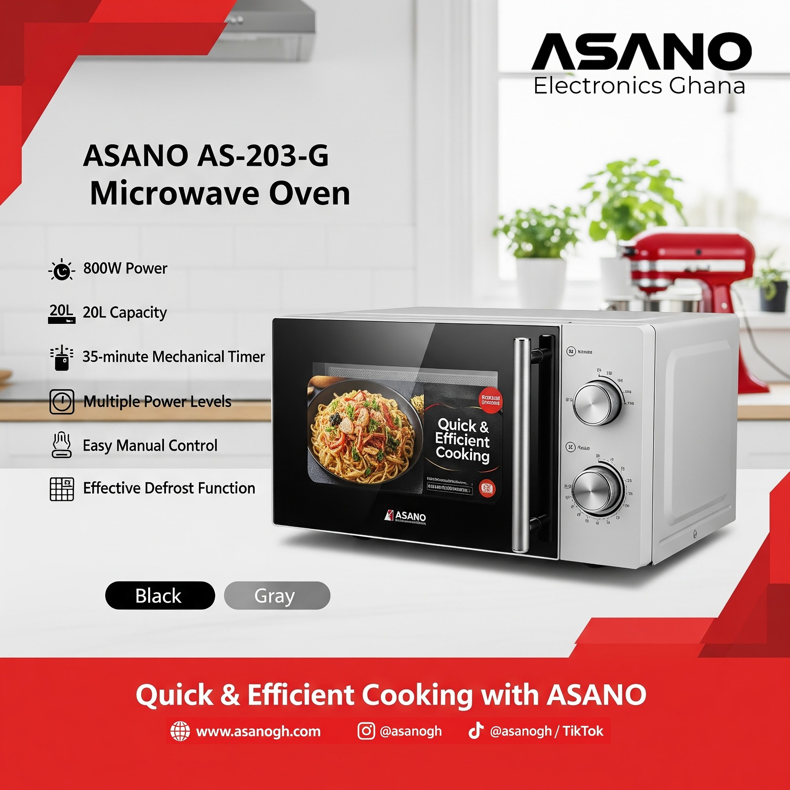 ASANO AS-203-G 20L Microwave Oven