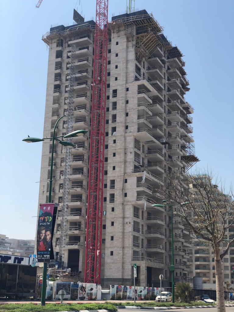 הבניה בפרויקט של יורו ישראל באשקלון אפריל 2019