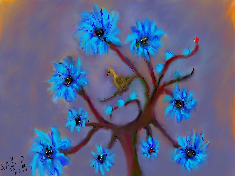 "ראשים ופרחים" ביאנקה אשל גרשוני: ציורי מחשב