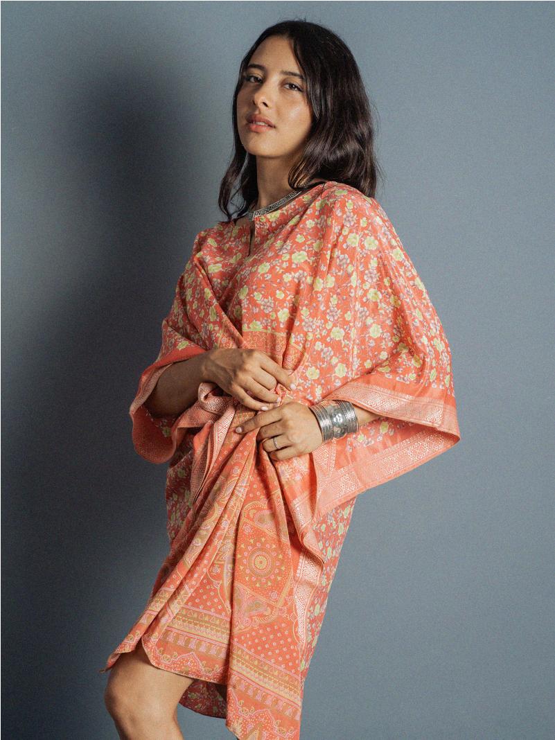 Caftano rosa salmone