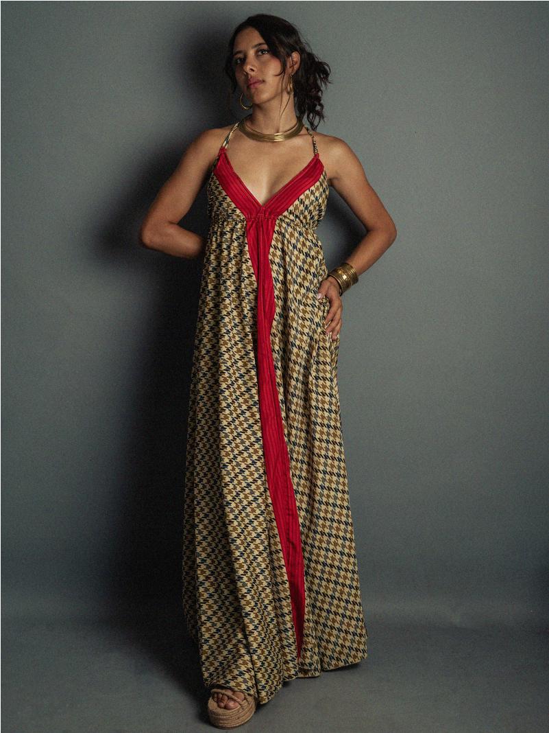 Abito etnico lungo linea rossa – Delhi