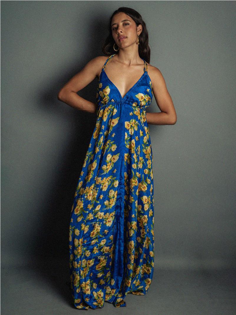 Abito etnico lungo blu – Delhi