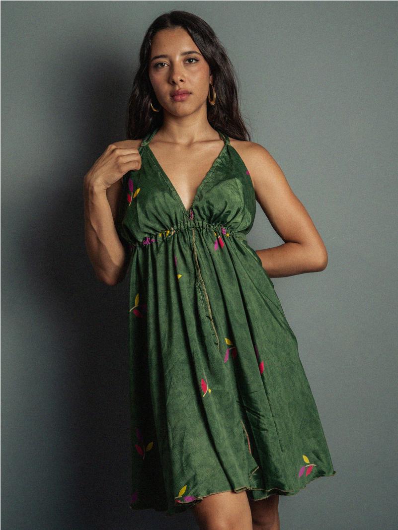 Abito corto verde - Mandala