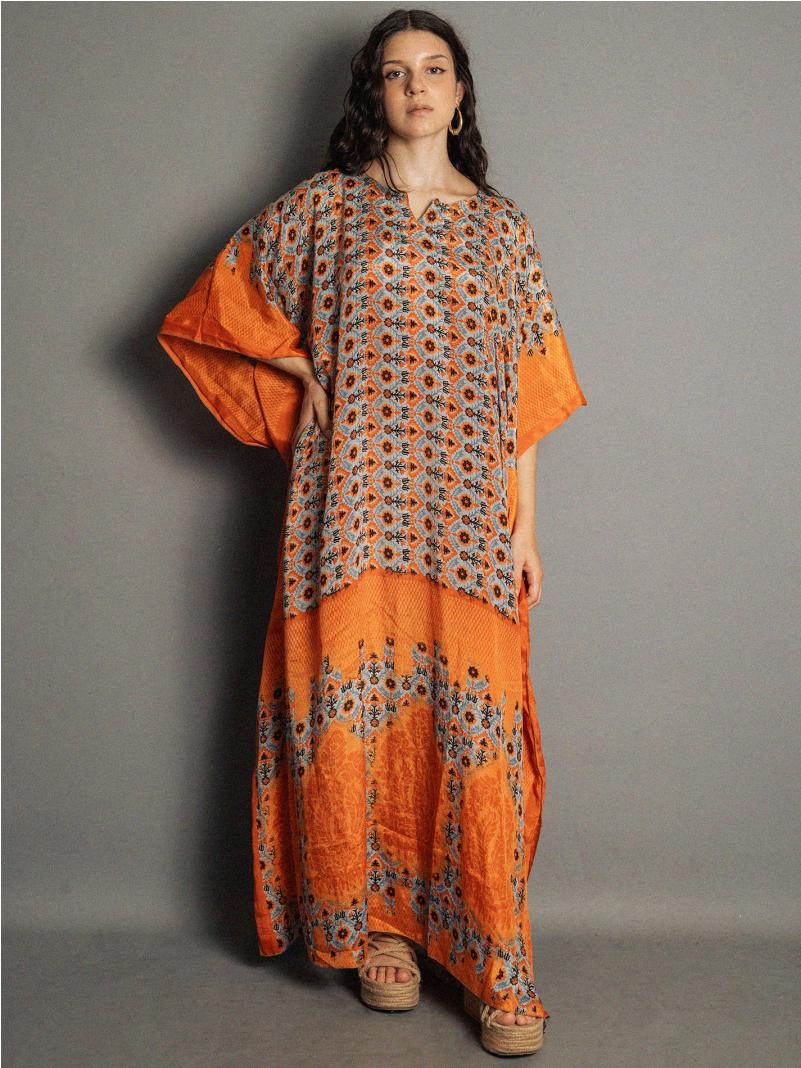 Caftano Lungo arancione