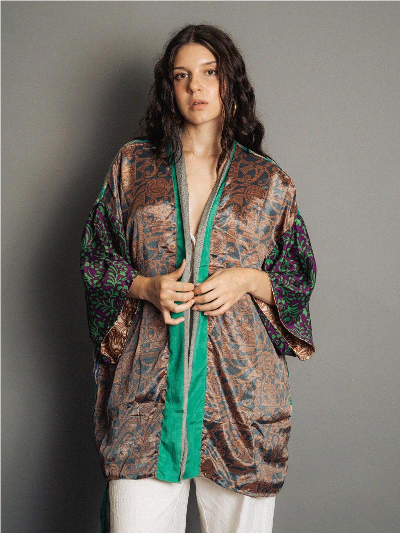 Kimono Corto Patchwork Reversibile N.18