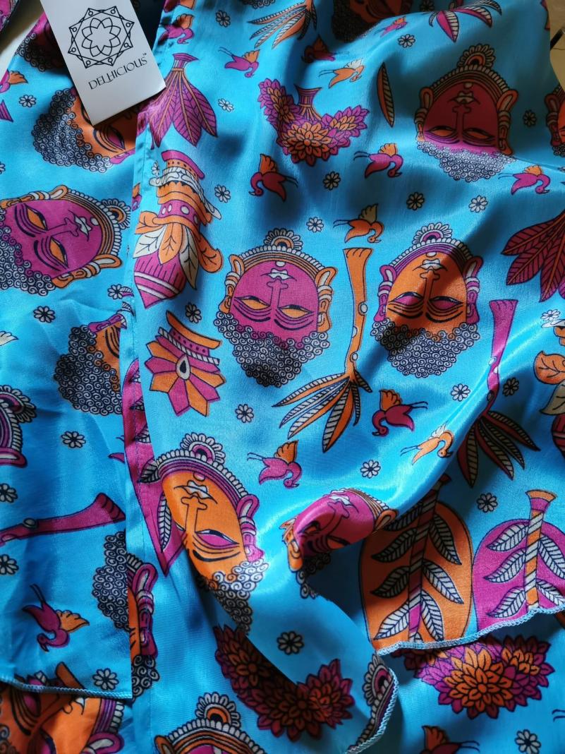 Wrap Top Manica larga e Pantaloncino GANGE Buddha Edition - Turchese