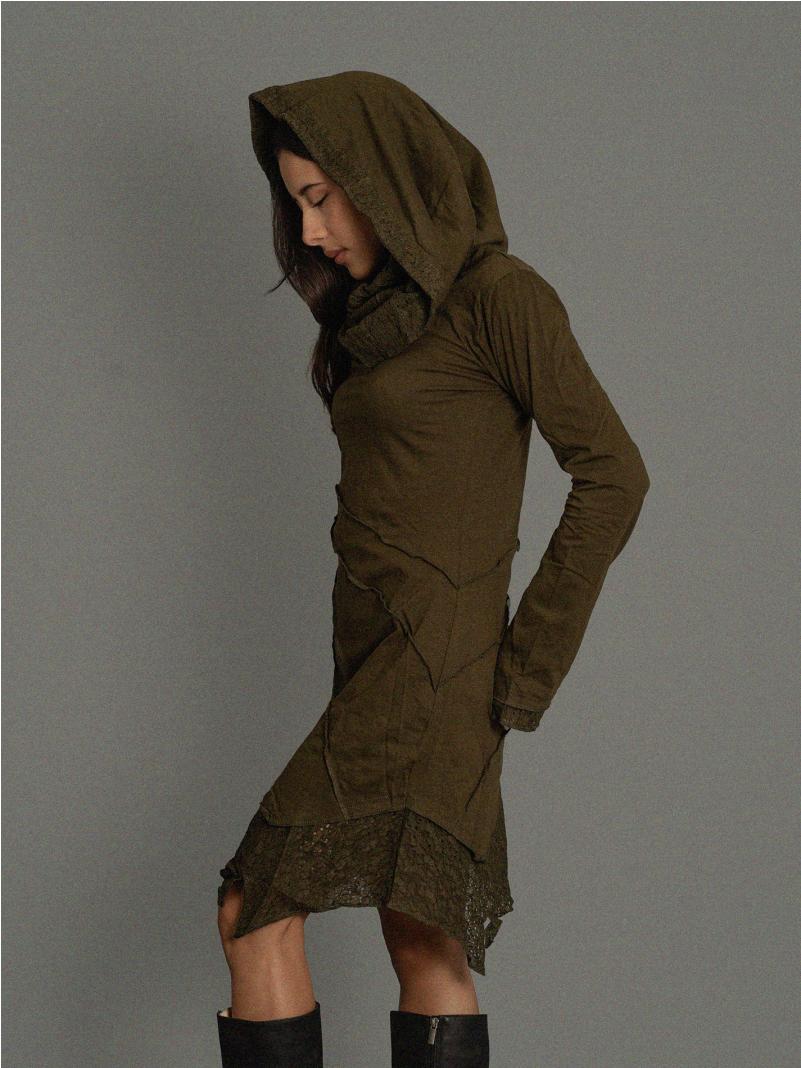 Jaipur - Maglia Etnica Asimmetrica Verde