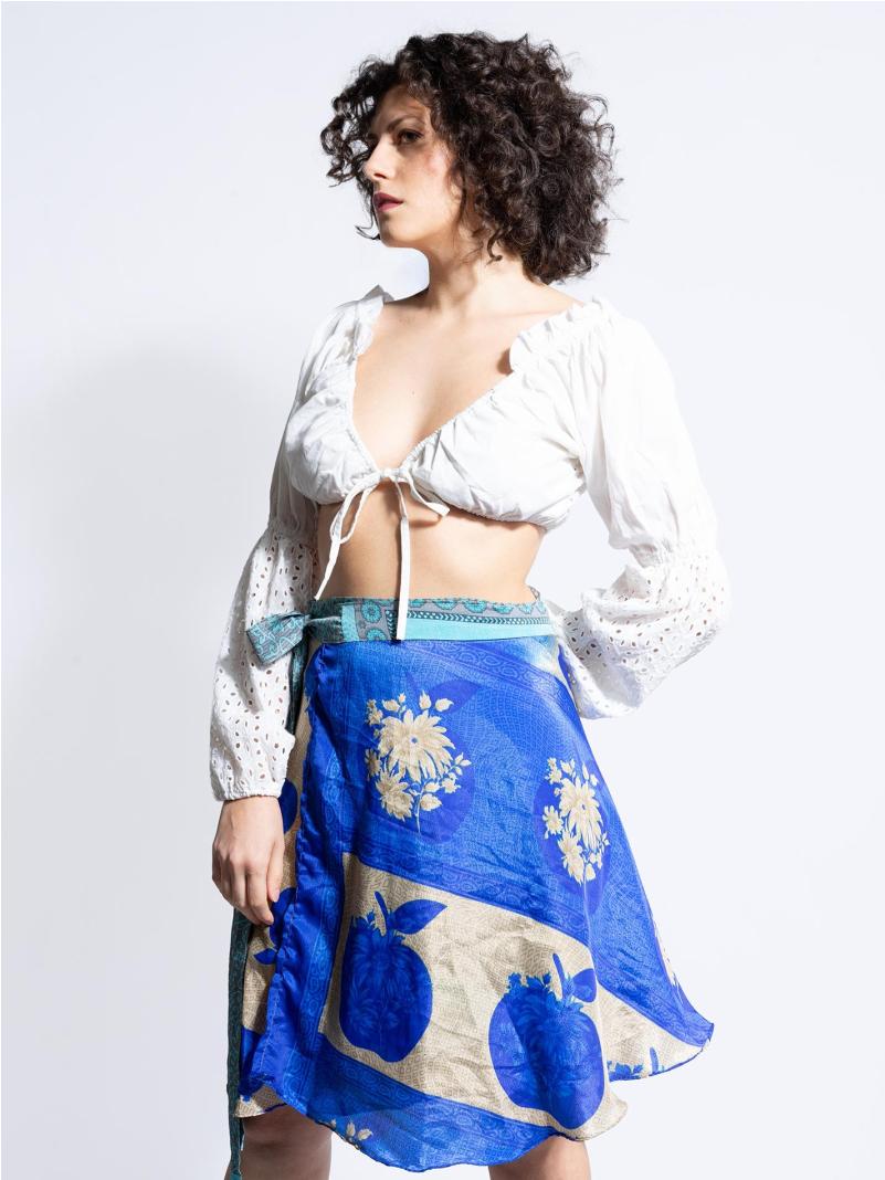 Mini Gonna etnica a portafoglio blu – Shiva