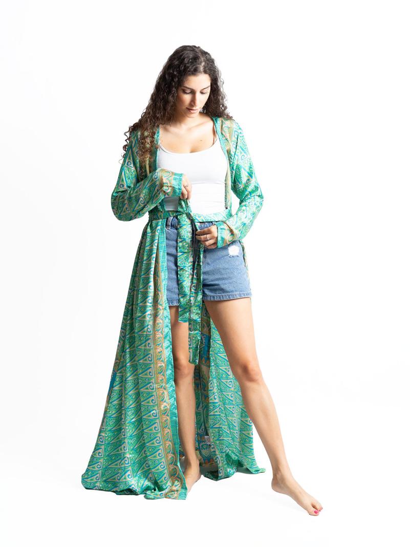 Kimono aperto verde - Gujarat