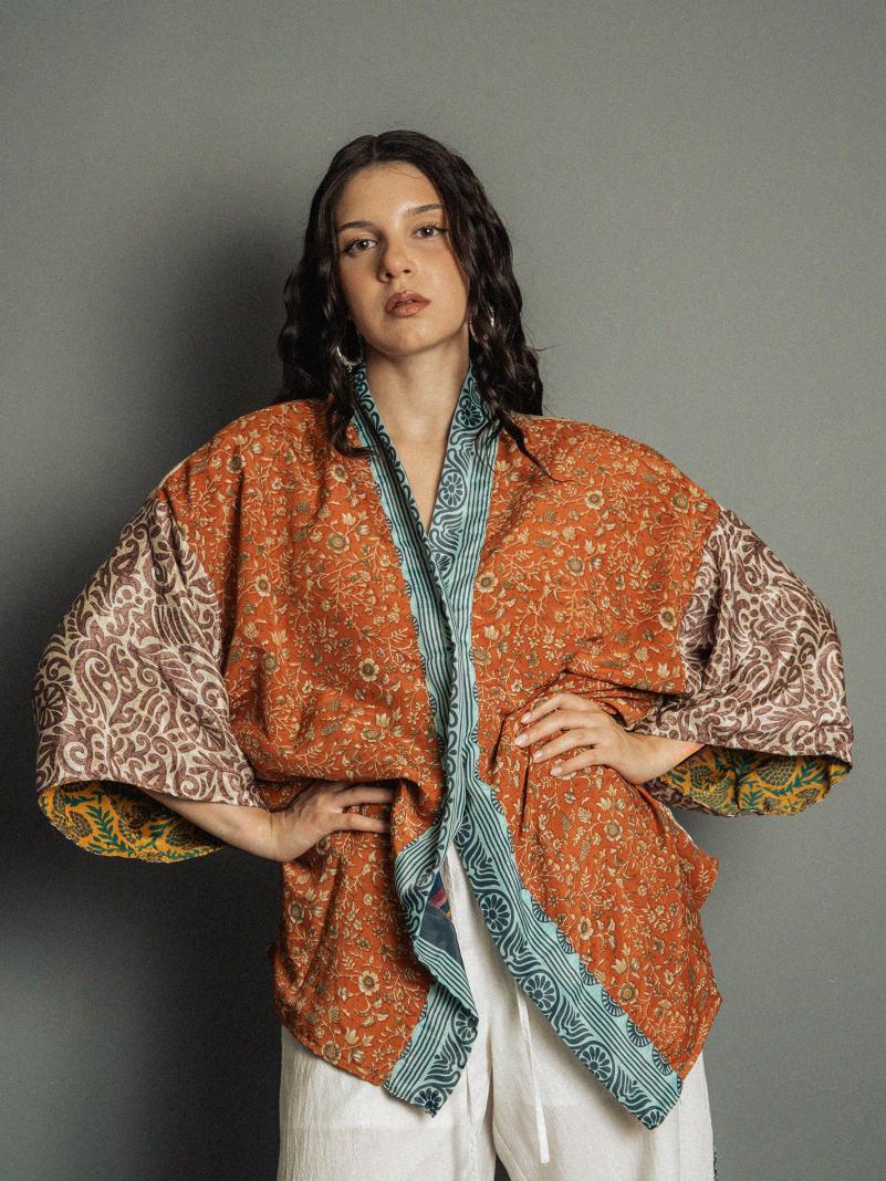 Kimono Corto Patchwork Reversibile N.2