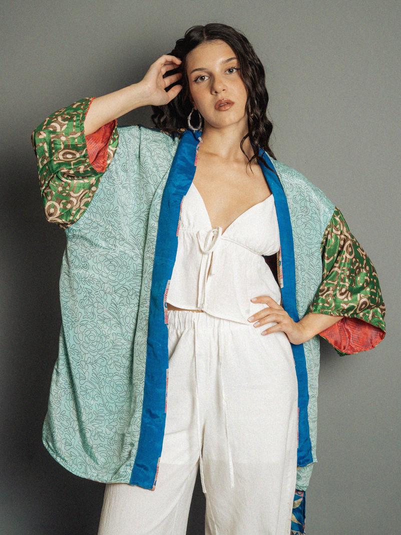 Kimono Corto Patchwork Reversibile N.4