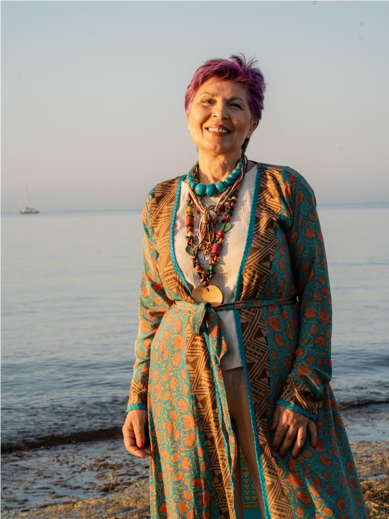 Kimono aperto fiori - Gujarat