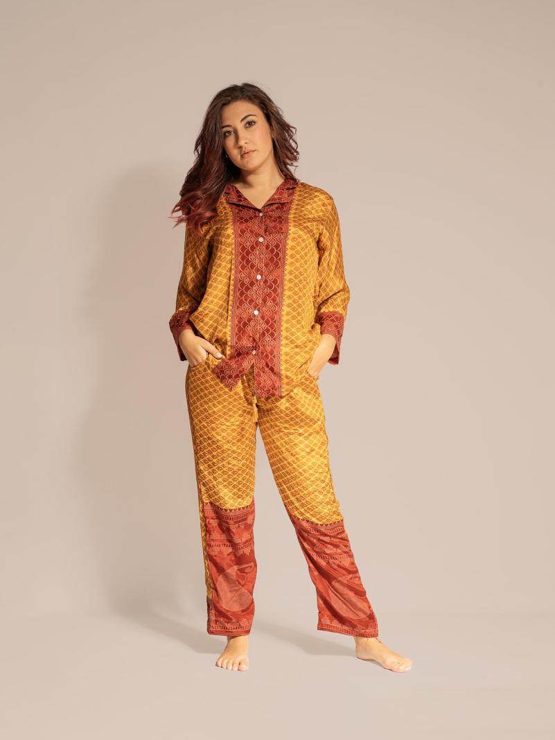 Pigiama in Sari LXL - dorato e rosso