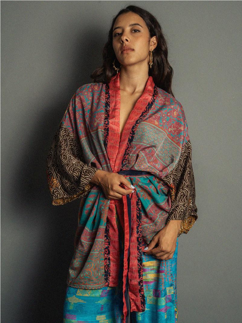 Kimono Corto Patchwork Reversibile N.15