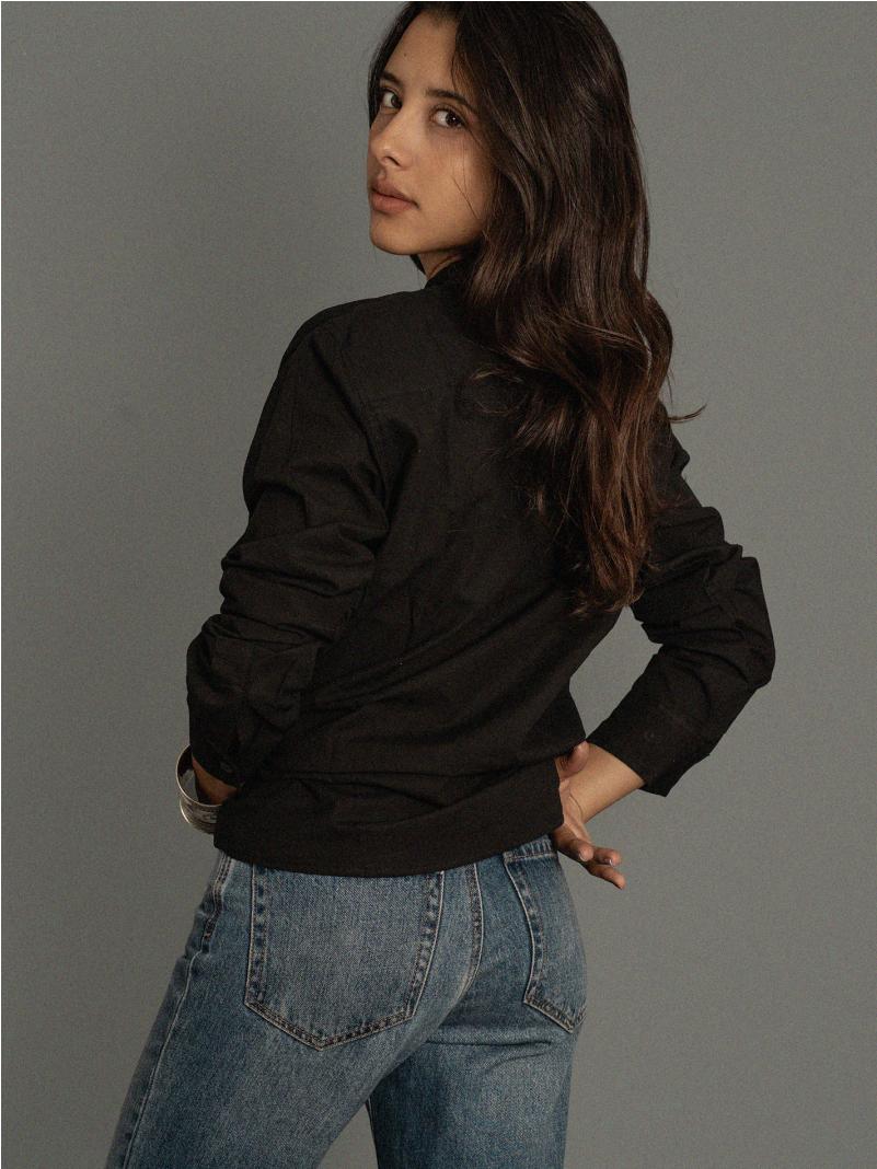 Camicia etnica con sei bottoni nero – Donna – Etna