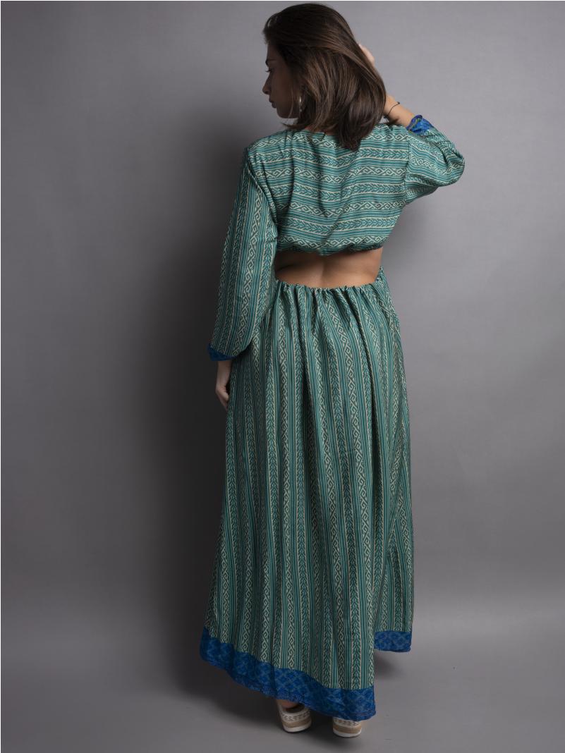 Abito Lungo con Anello acquamarina - Orissa