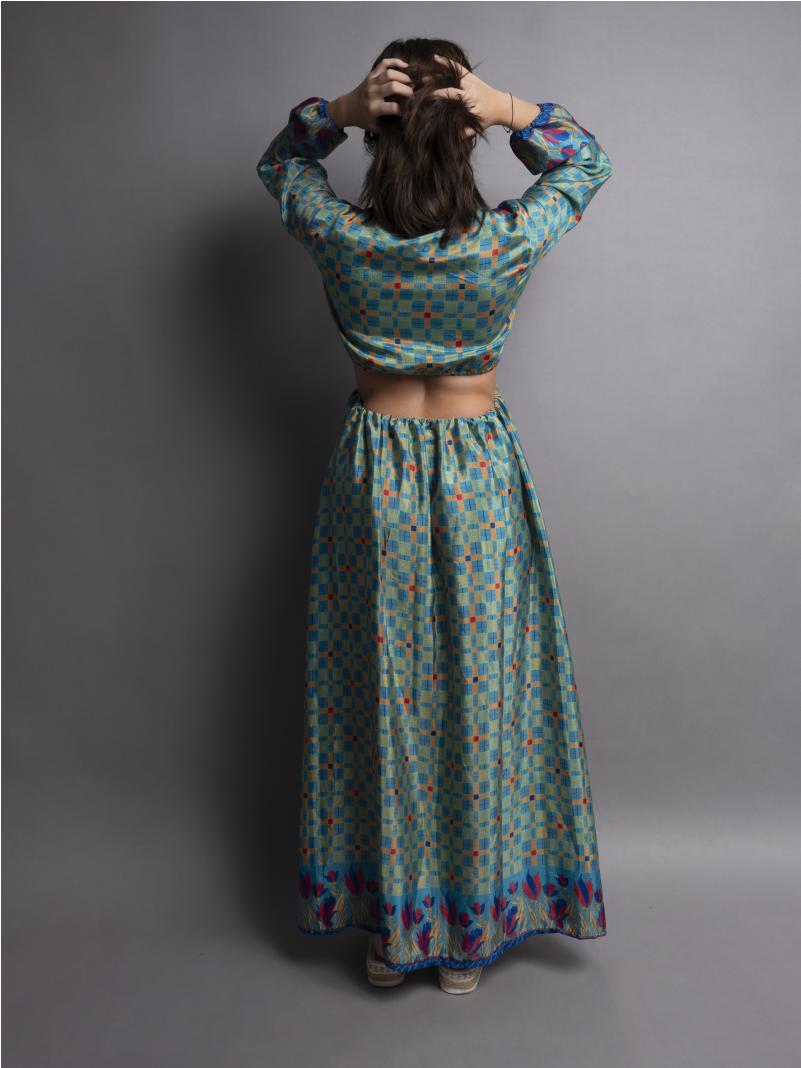 Abito Lungo con Anello quadri - Orissa