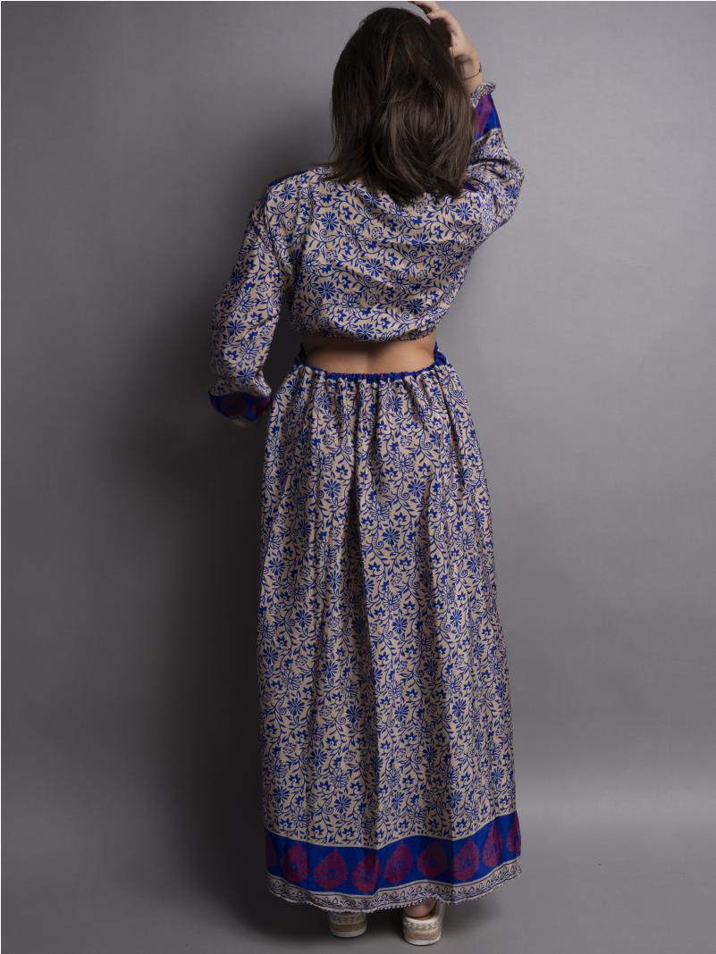 Abito Lungo con Anello bianco e blu - Orissa