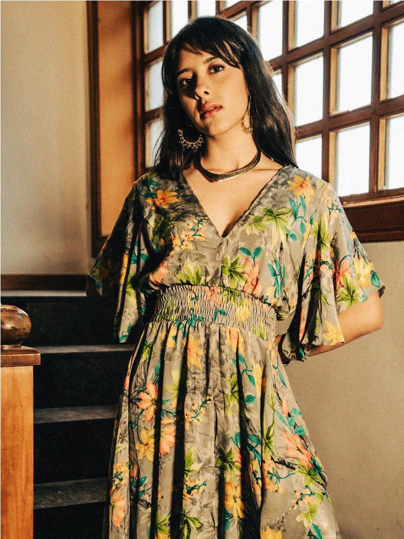 Abitino con maniche corte fiori - Haryana