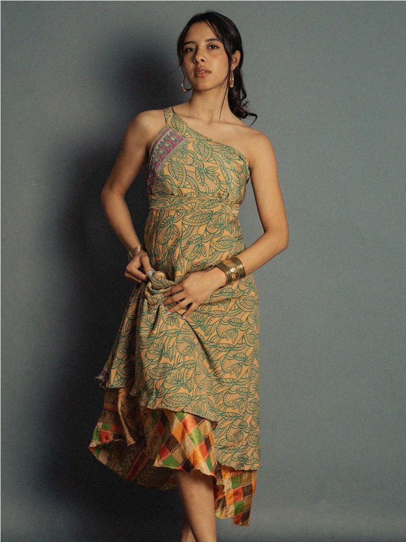 Gonna etnica lunga a portafoglio foglie – India