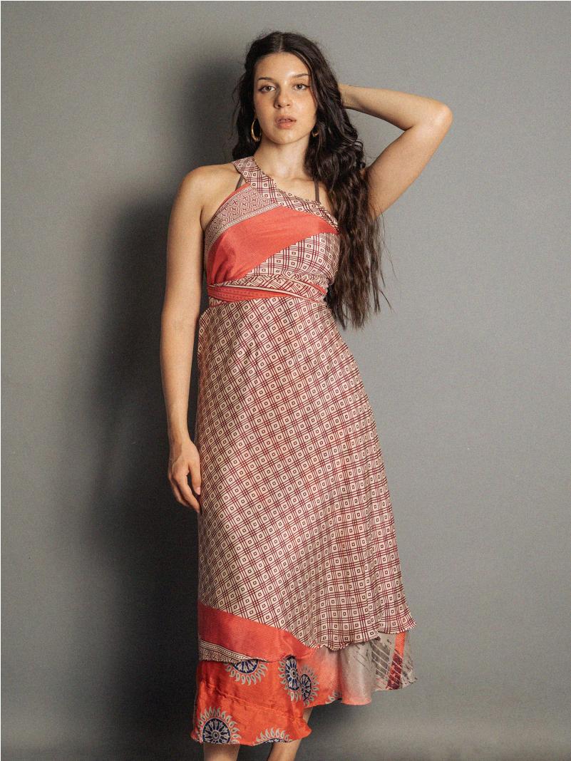 Gonna etnica lunga a portafoglio quadrati – India