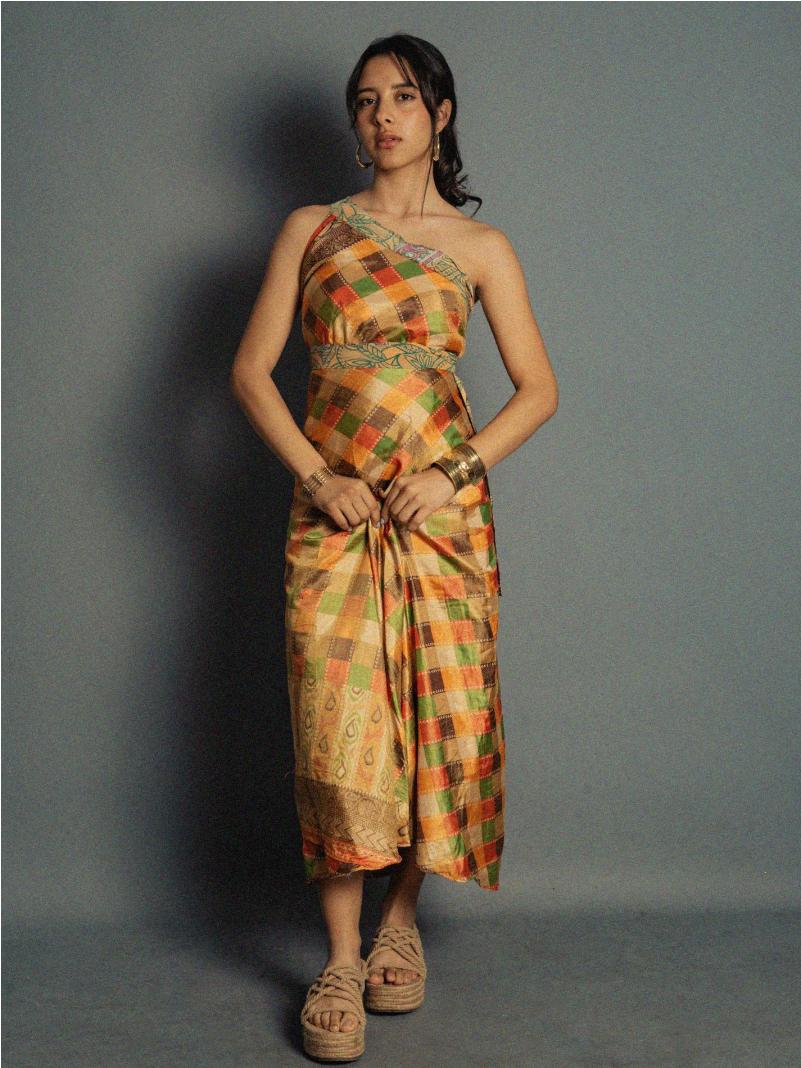 Gonna etnica lunga a portafoglio foglie – India