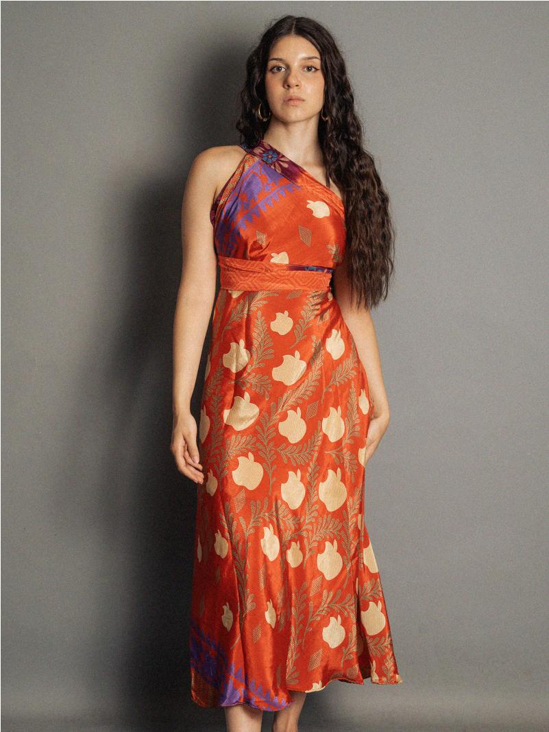 Gonna etnica lunga a portafoglio mele – India