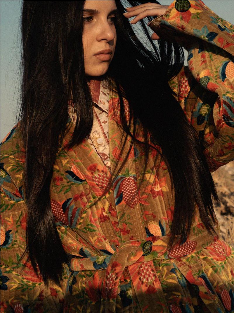 Cappotto tre quarti in Velluto