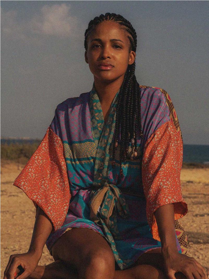 Kimono Corto Patchwork Reversibile