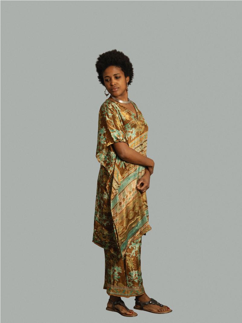 Caftano e pantalone marrone - Jaisalmer